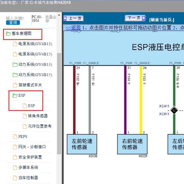 2018年长城哈弗H4 ABS电路图