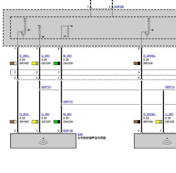 2010年宝马740LI驻车距离报警系统电路图