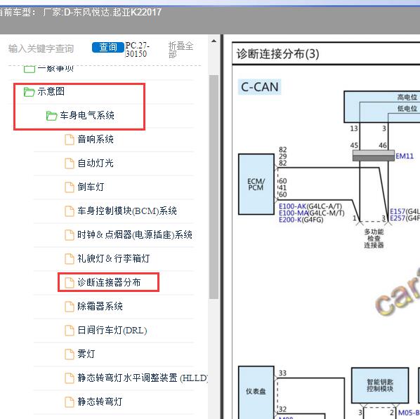 2017年东风悦达.起亚-K2 OBD电路图