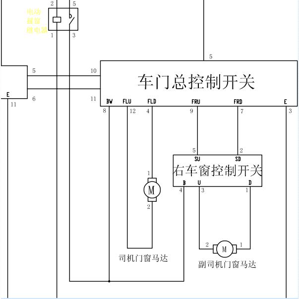 2006年金杯海狮玻璃升降器电路图