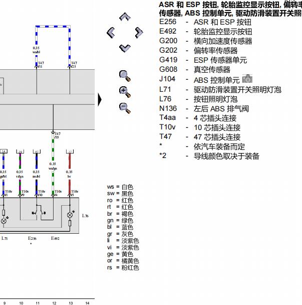 2011年大众宝来ABS电路图