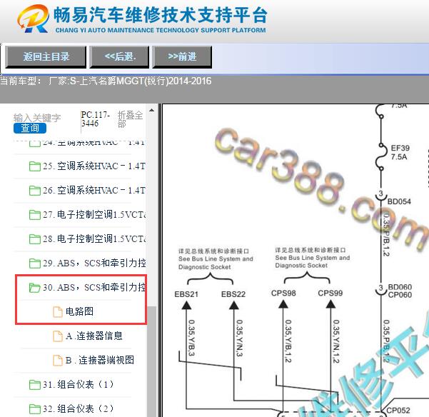 2014-2016年名爵锐行ABS电路图