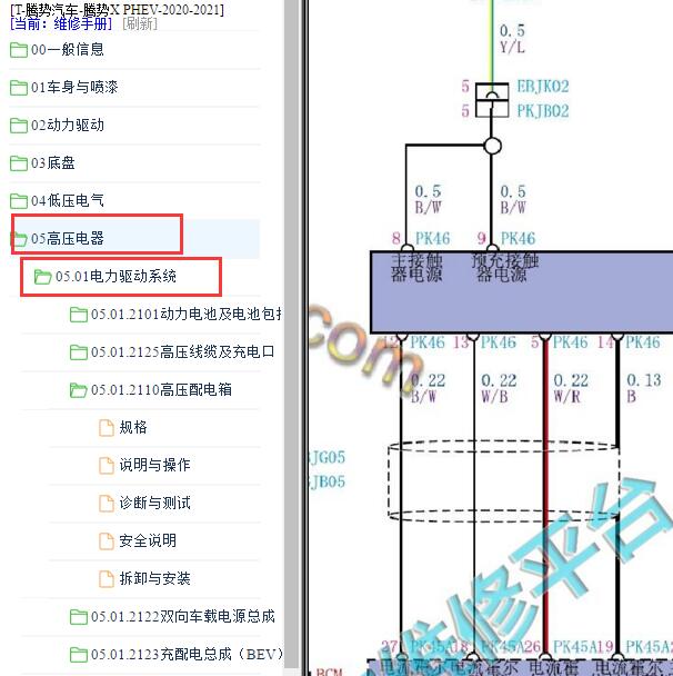 2021年腾势X PHEV混动电路图