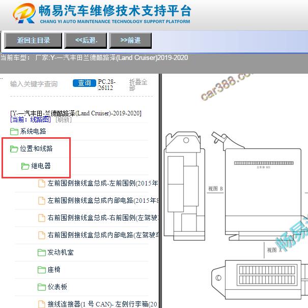 2019-2020年丰田酷路泽保险丝位置图