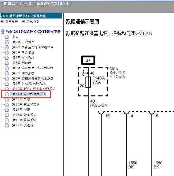 2015年凯迪拉克XTS CAN电路图
