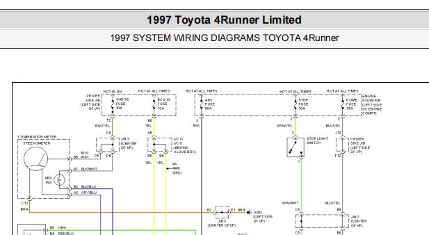 1997年丰田超霸ABS系统电路图