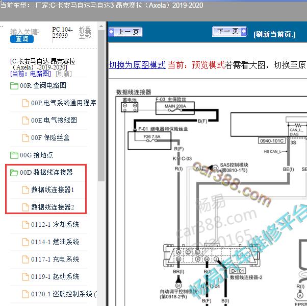 2020年马自达昂克赛拉网络电路图