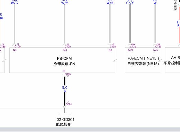 2021年长安欧尚X5保险丝继电器和JL473ZQ2发动机冷却风扇电路图