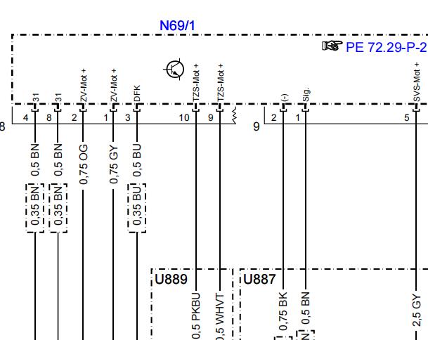 2008年奔驰S350门锁电路图