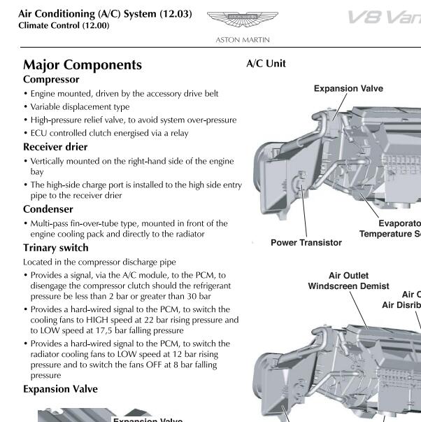 2016年阿斯顿·马丁 V8 Vantage空调维修手册.