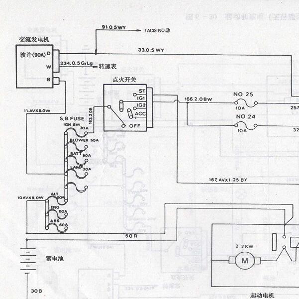 上海汇众伊思坦纳点火开关电路图