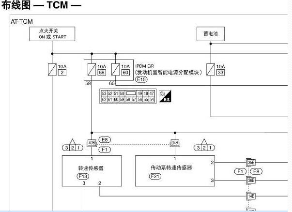 日产骊威RE4F03B 自动变速箱电路图