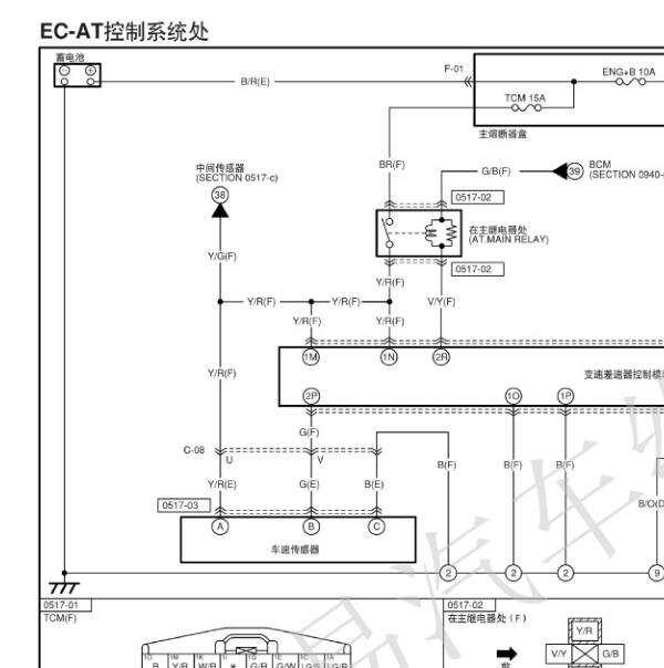 2003年马自达6变速箱电路图