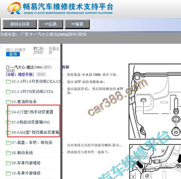 2015-2016年大众捷达变速箱维修手册