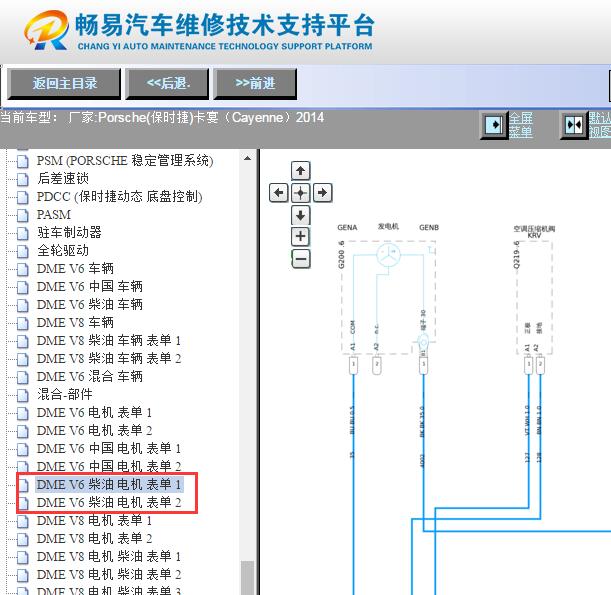 2014年保时捷卡宴发动机电路图
