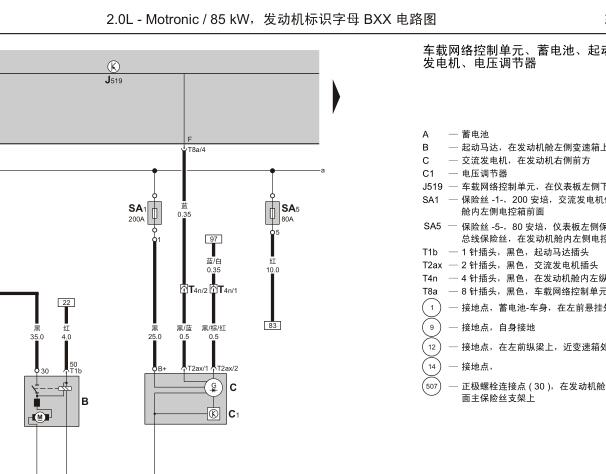 2007年斯柯达明锐发动机电路图