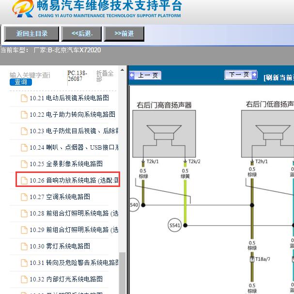 2020年北京汽车X7音响电路图