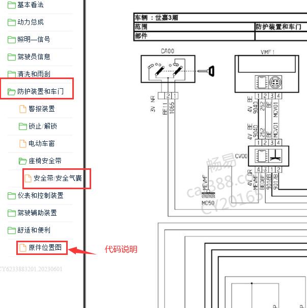 2009-2011年雪铁龙世嘉气囊电路图