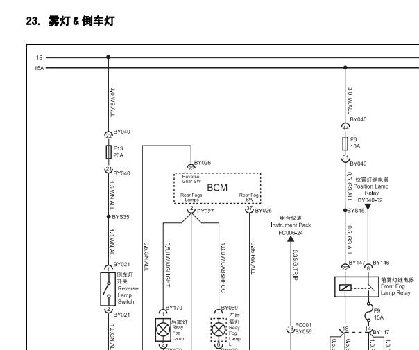 2012年上汽名爵MG3雾灯电路图