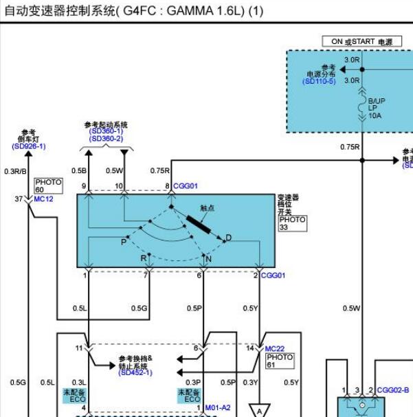 2009年现代悦动变速箱电路图