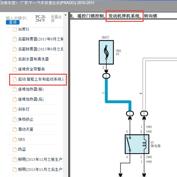 2010年丰田普拉多2TR发动机停机系统