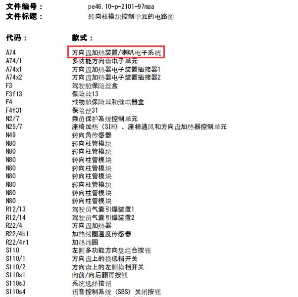 2012年奔驰GL450方向盘喇叭电路图