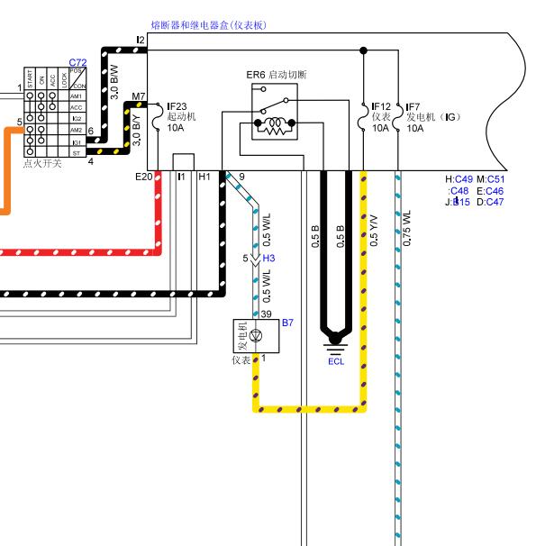 五十铃4JB1发电机电路图