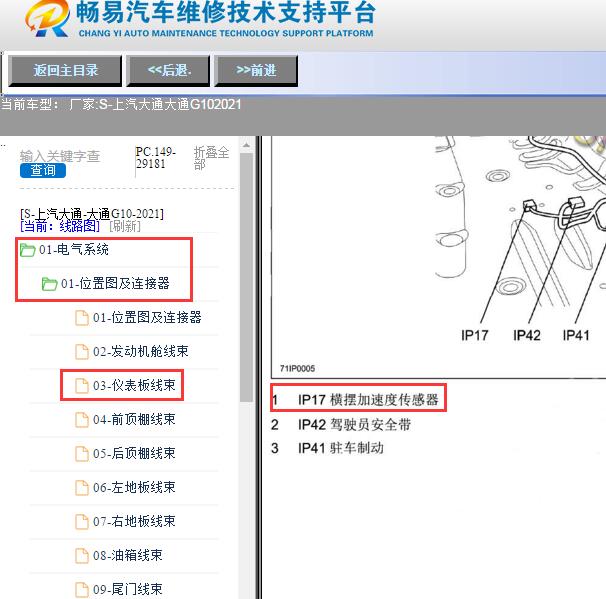 2021年大通G10偏航率横摆率传感器位置