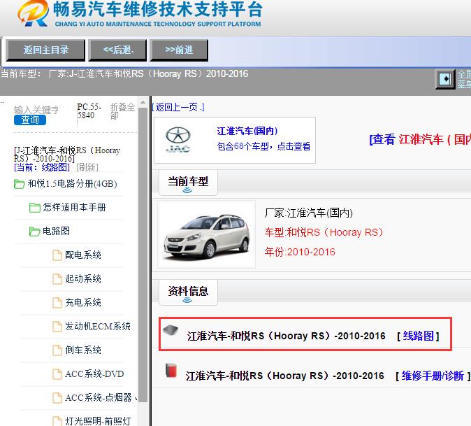 江淮汽车-和悦RS（Hooray RS）-2010-2016[ 线路图 ]