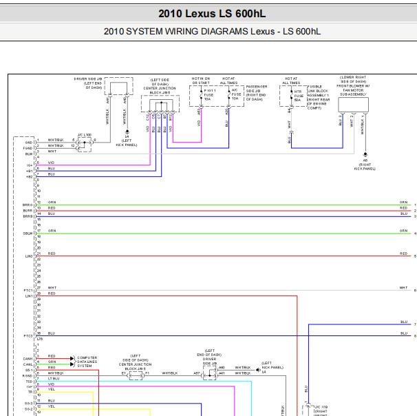 2010年雷克萨斯LS600hl空调室外温度传感器电路图