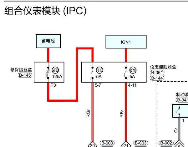 2019年星途TXL仪表电路图