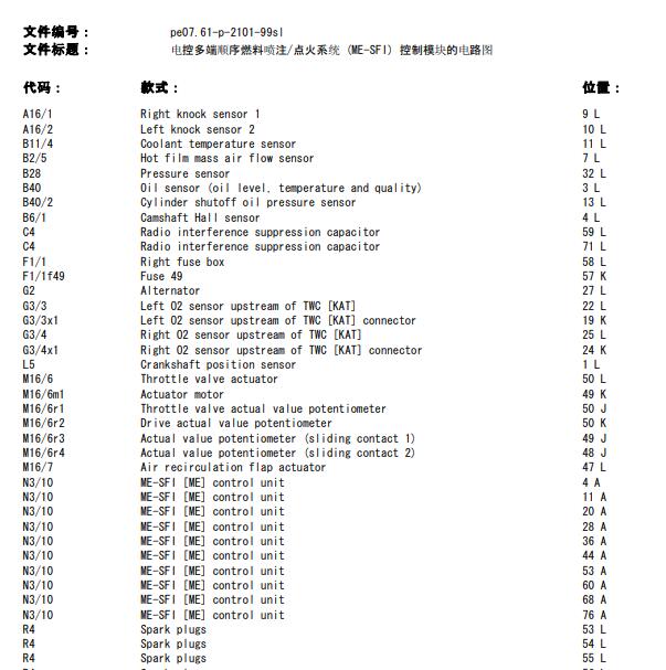 2004年奔驰S350 发动机电路图