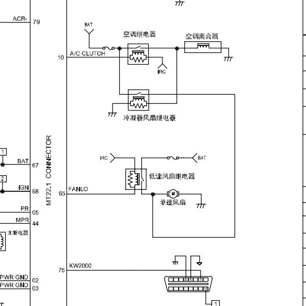 东风风光DK15发动机风扇电路图