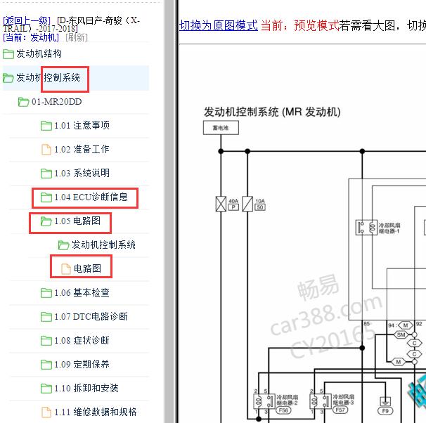 2017-2018年日产奇骏电路图