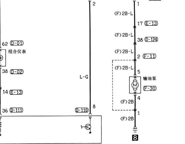 2000年三菱帕杰罗发动机油泵电路图
