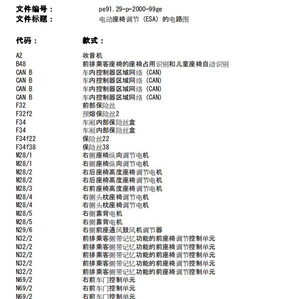 2009年奔驰G55电动座椅及启动电路图