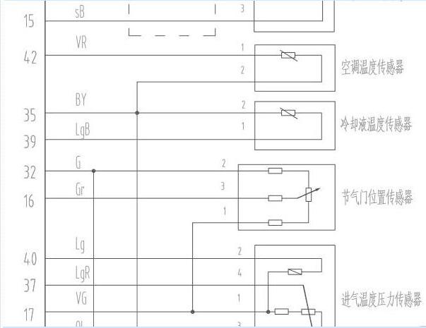 4RB3发动机水温传感器电路图