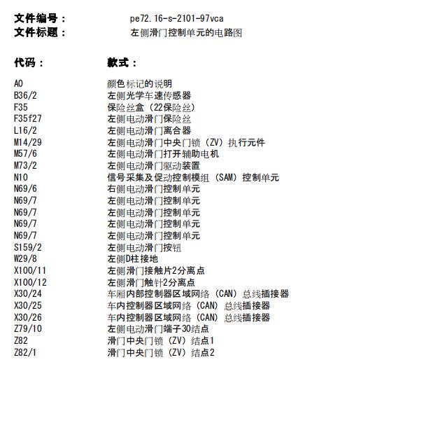 2011年奔驰唯雅诺电动中门线路图
