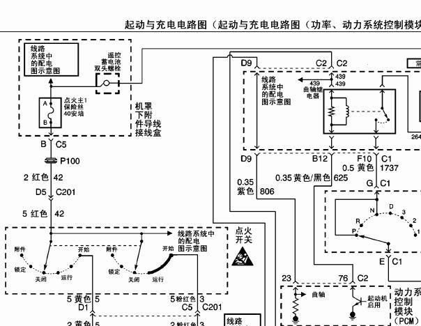 2002年别克君威起动机电路图
