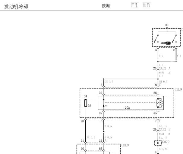 2008年法拉利F430发动机冷却系统和空调压力传感器电路图