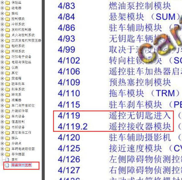 2014年沃尔沃S60元件代码说明