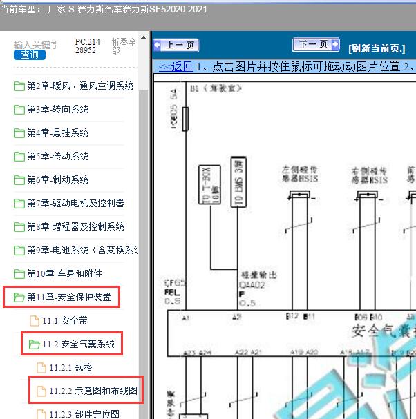 2020年塞力斯汽车塞力斯SF5安全气囊电路图