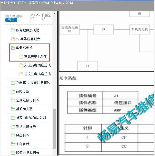 2014年江淮IEV4充电机针脚资料