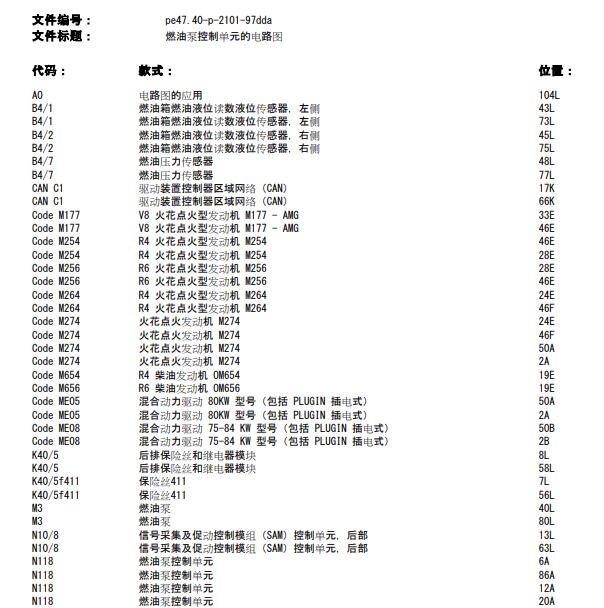 2021年奔驰E300L 264发动机油泵控制电路图.