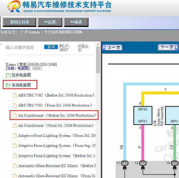 2005年雷克萨斯GS300空调电路图