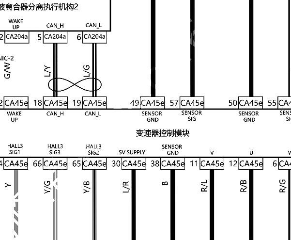 2022年吉利缤瑞变速箱电路图和机舱线束图