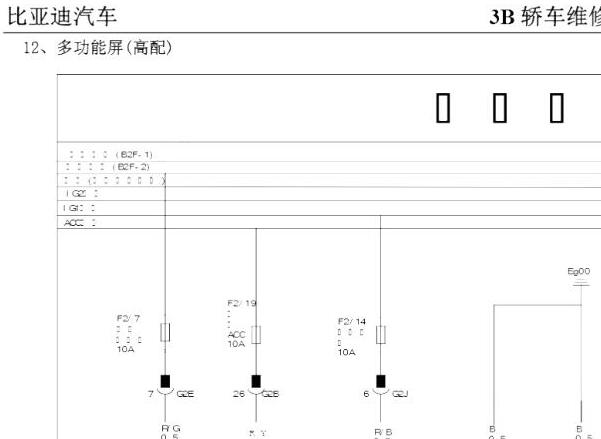2020年比亚迪F3娱乐音响系统电路图