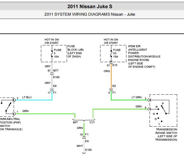 2011年日产JUKE灯光电路图