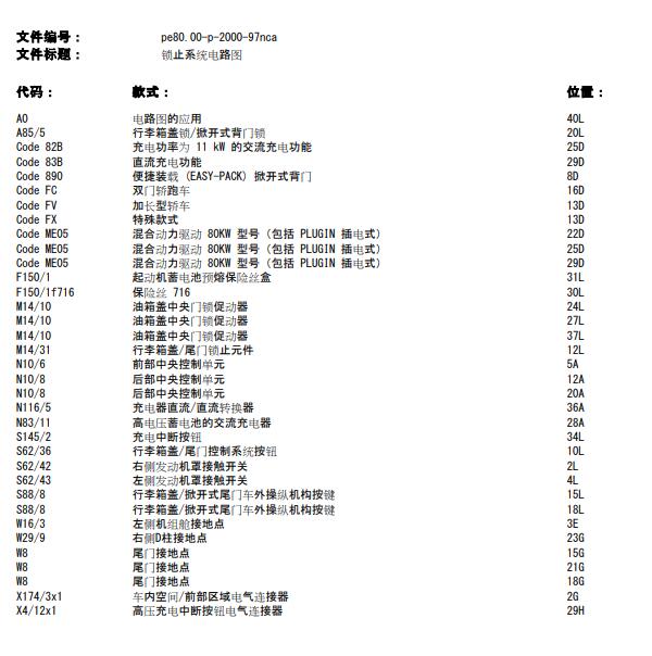 2020年奔驰GLE450 防盗锁止电路图