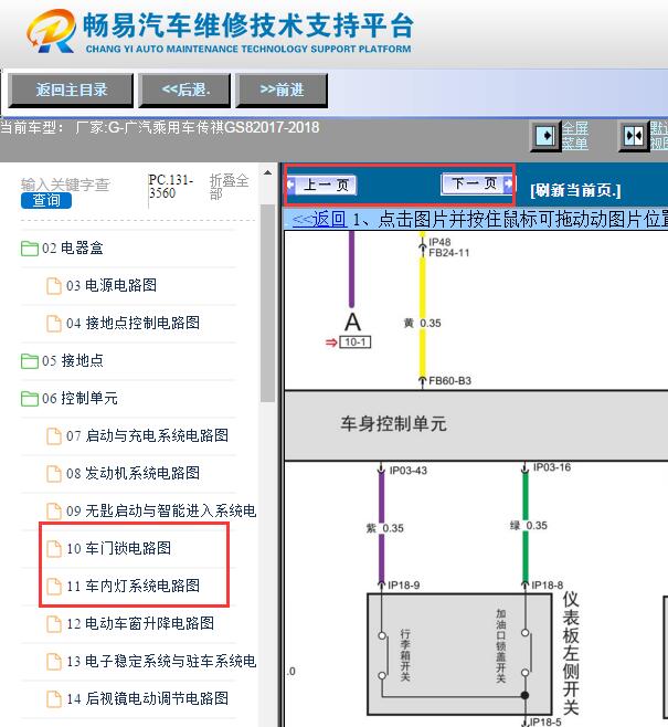 2017-2018年广汽传祺GS8车身电脑相关电路图